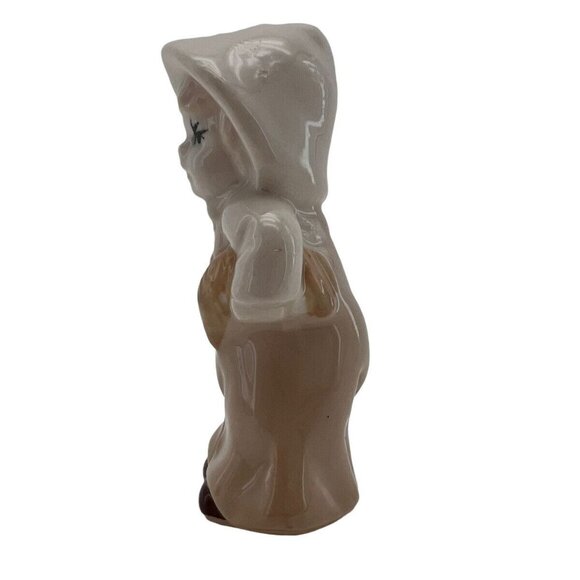 Vintage Ceramic Harvest Girl Figurine Bonnet Bread 5.5" Tall Collectible - Picture 3 of 8